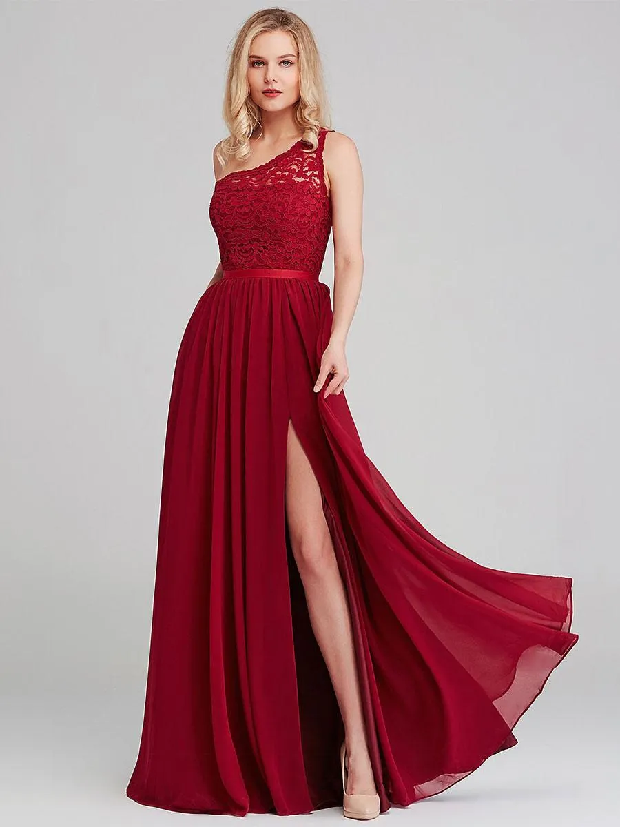 A-Line Chiffon Bridesmaid Dresses Floor-Length Zipper Formal Gowns