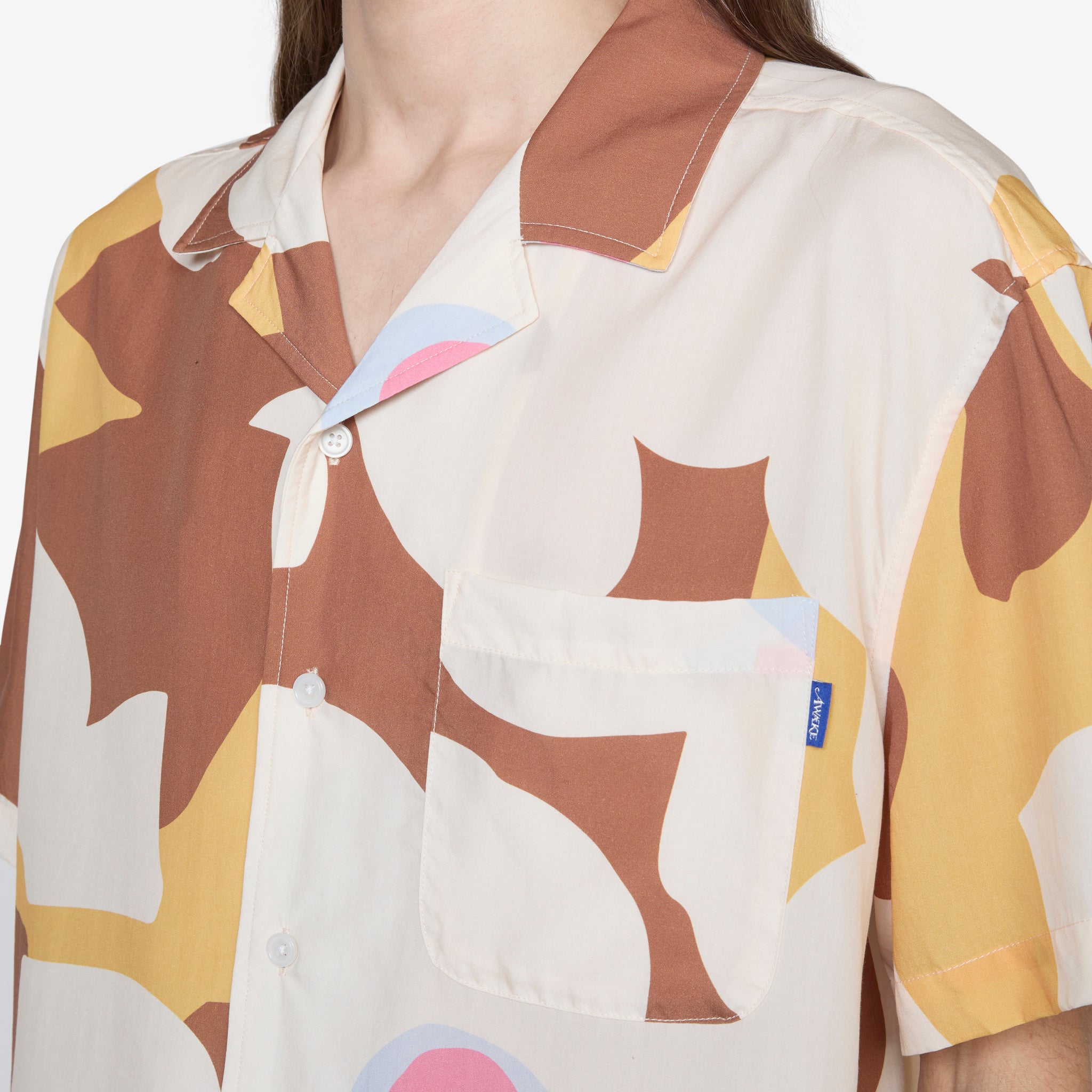 Brown Floral Camp Shirt