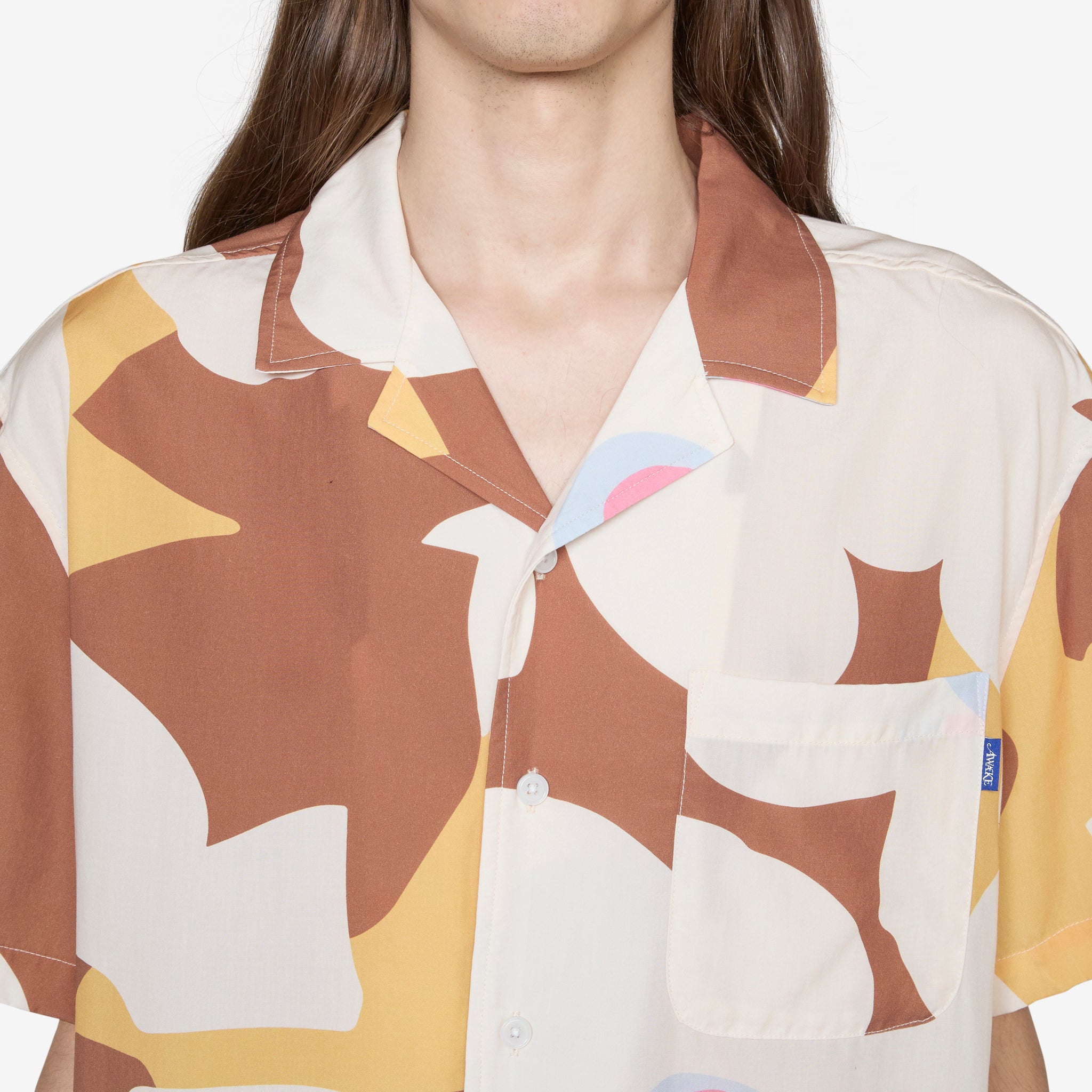 Brown Floral Camp Shirt