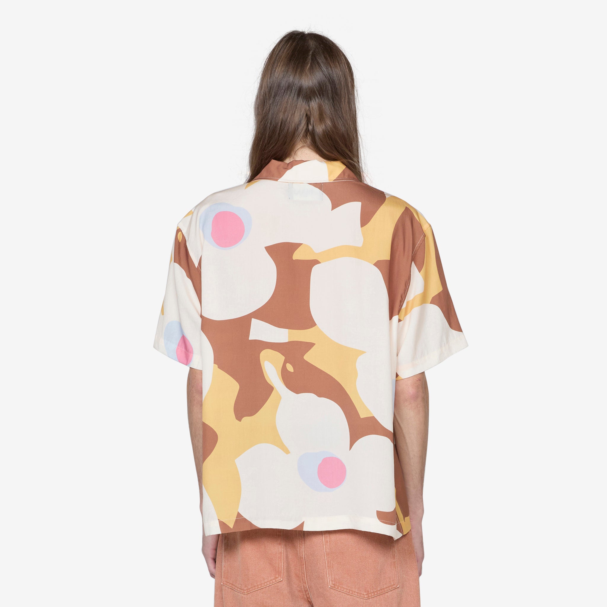 Brown Floral Camp Shirt