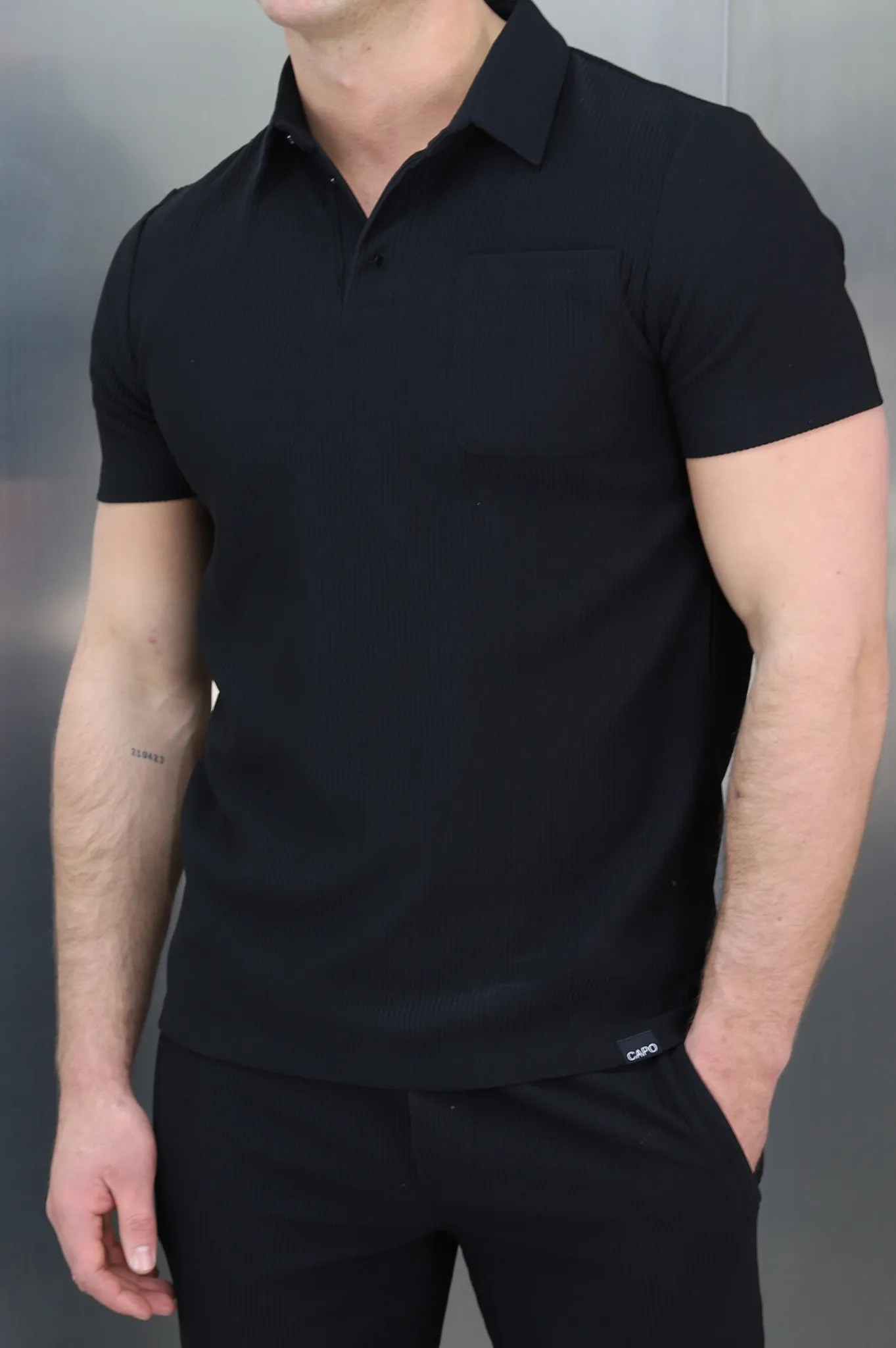 Capo PLEAT Black Polo Shirt