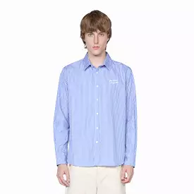 Casual Sky Blue Striped Shirt