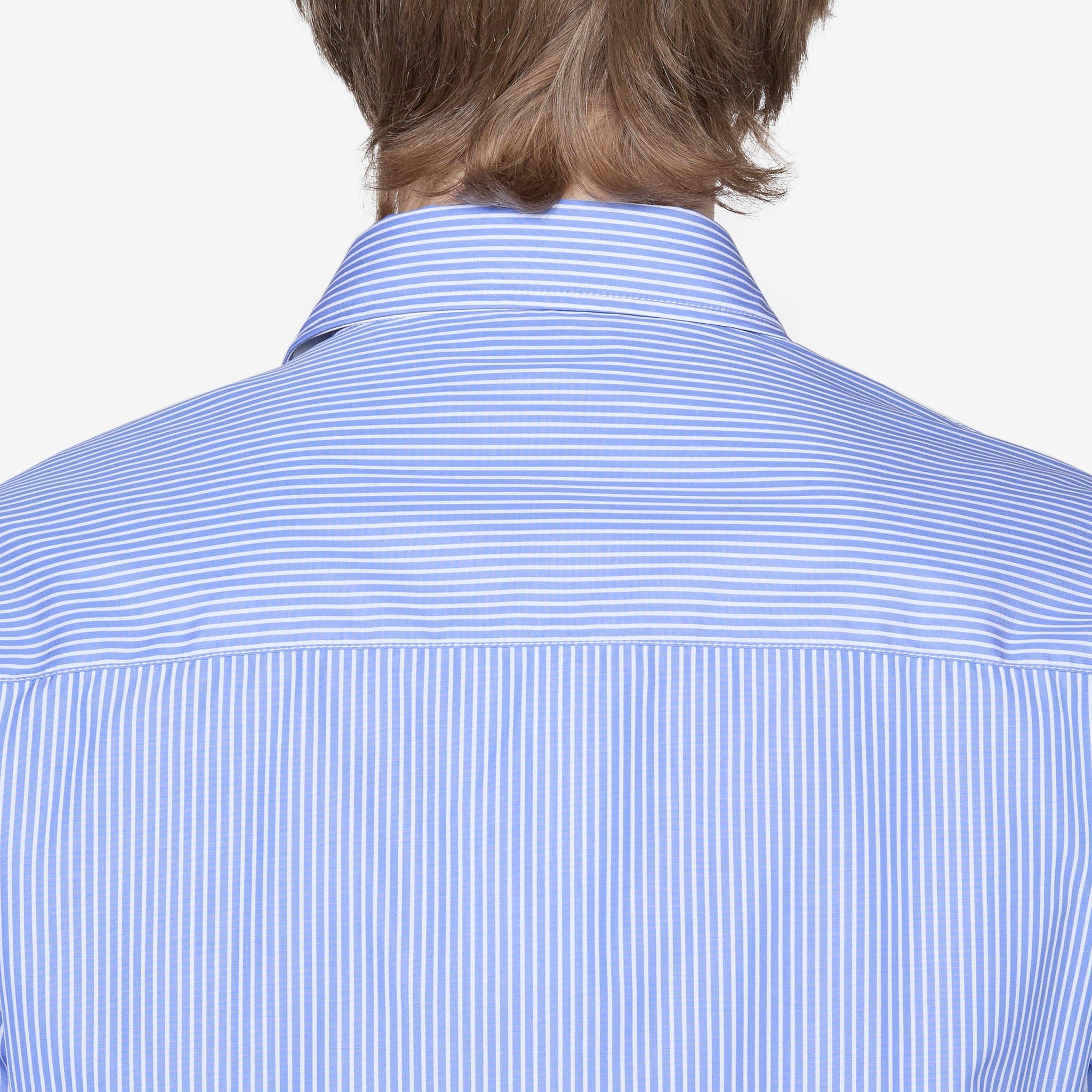 Casual Sky Blue Striped Shirt