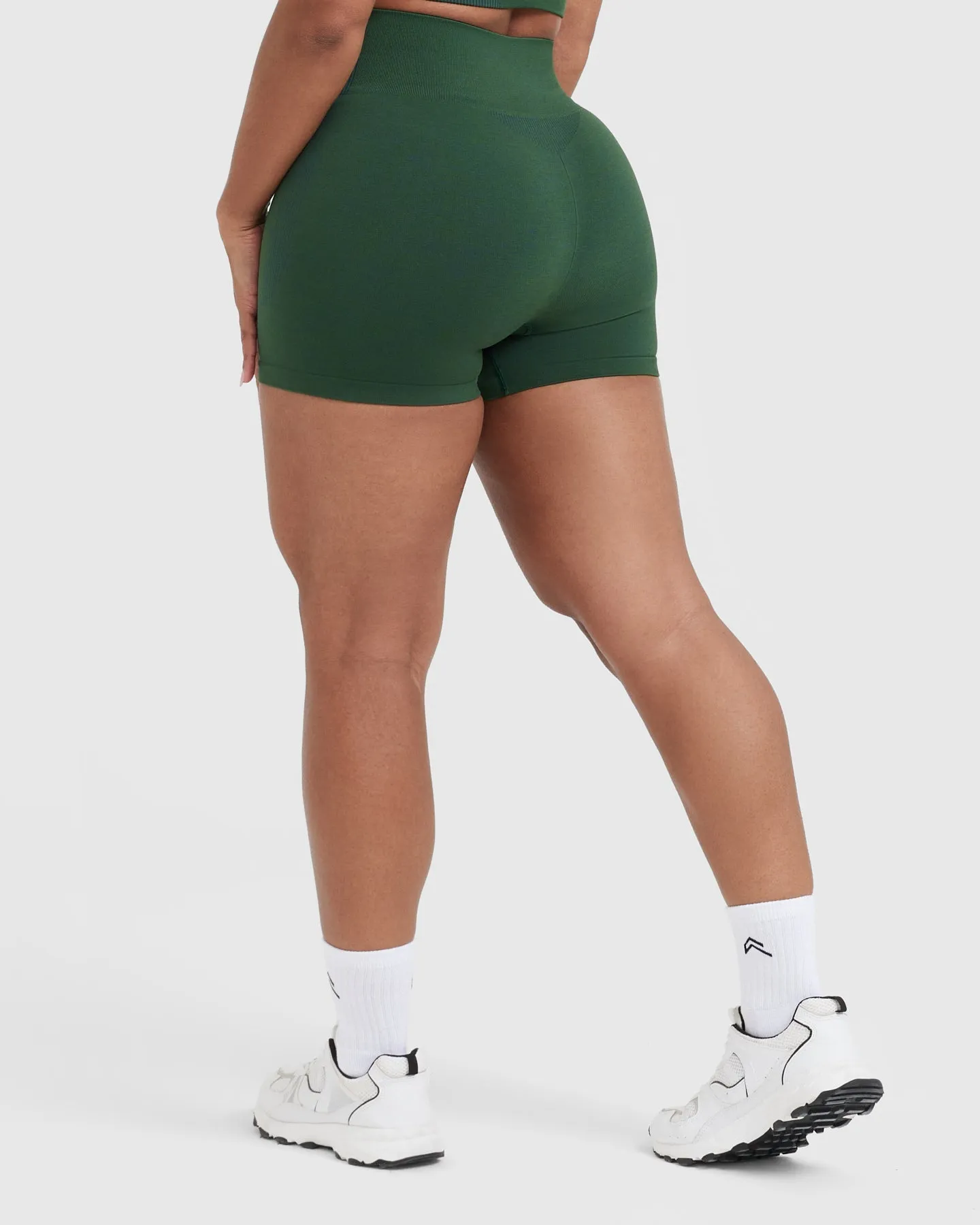 Seamless Booty Shorts in Evergreen Marl