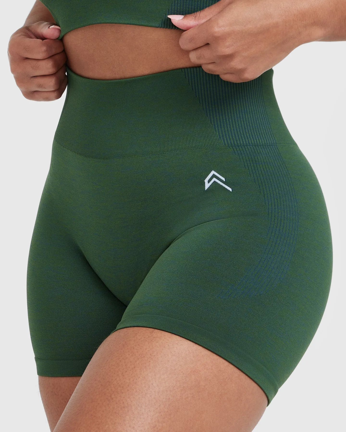 Seamless Booty Shorts in Evergreen Marl