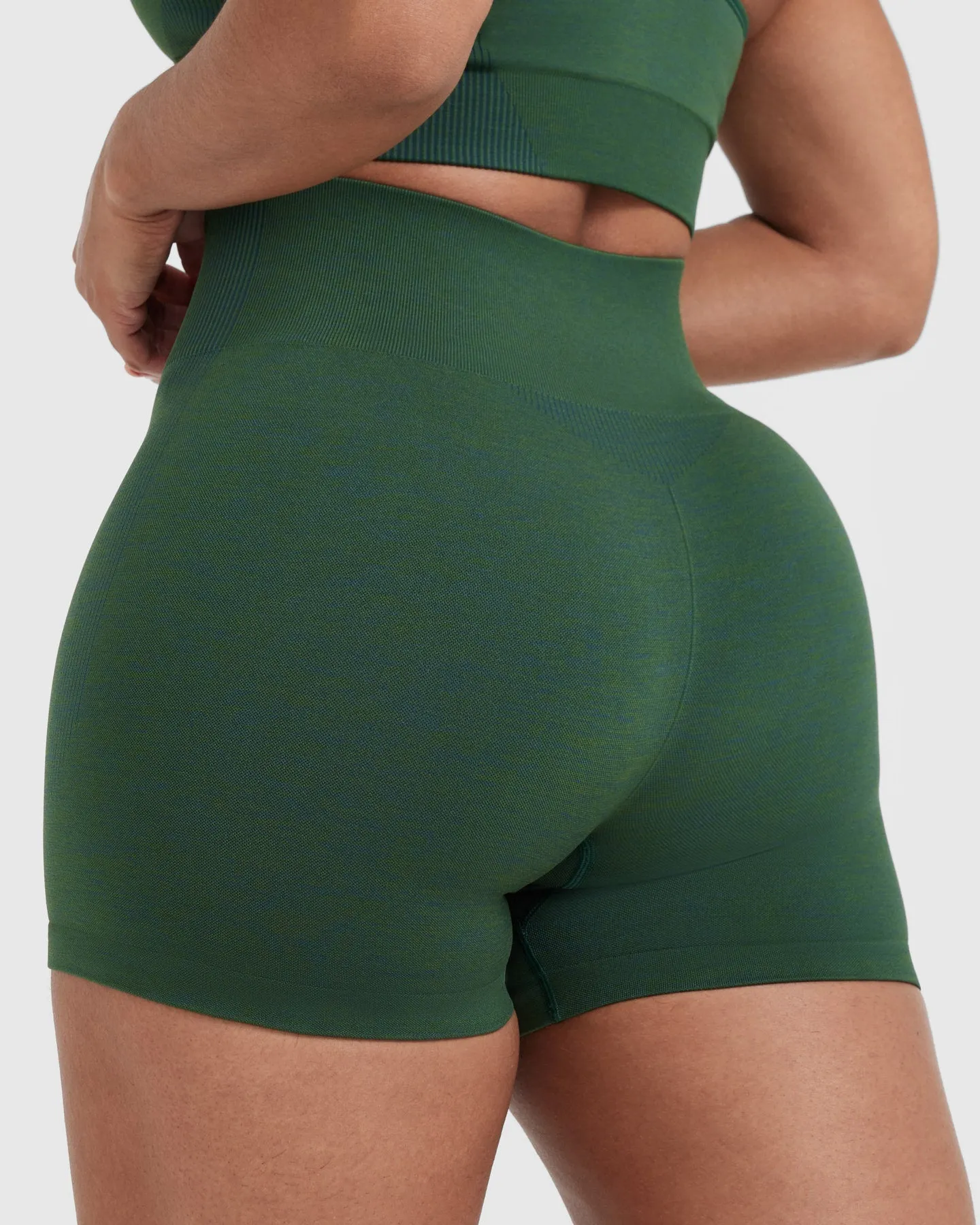 Seamless Booty Shorts in Evergreen Marl