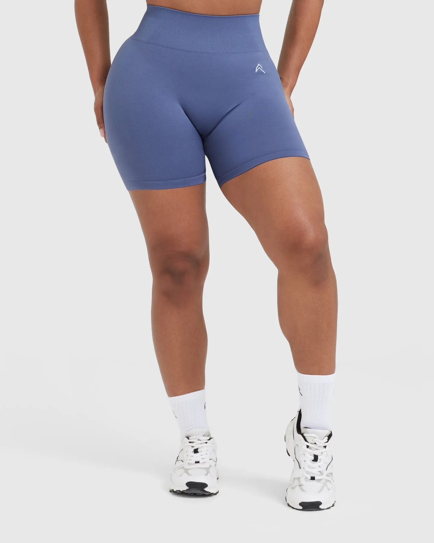 Seamless Slate Blue Marl Mid Shorts