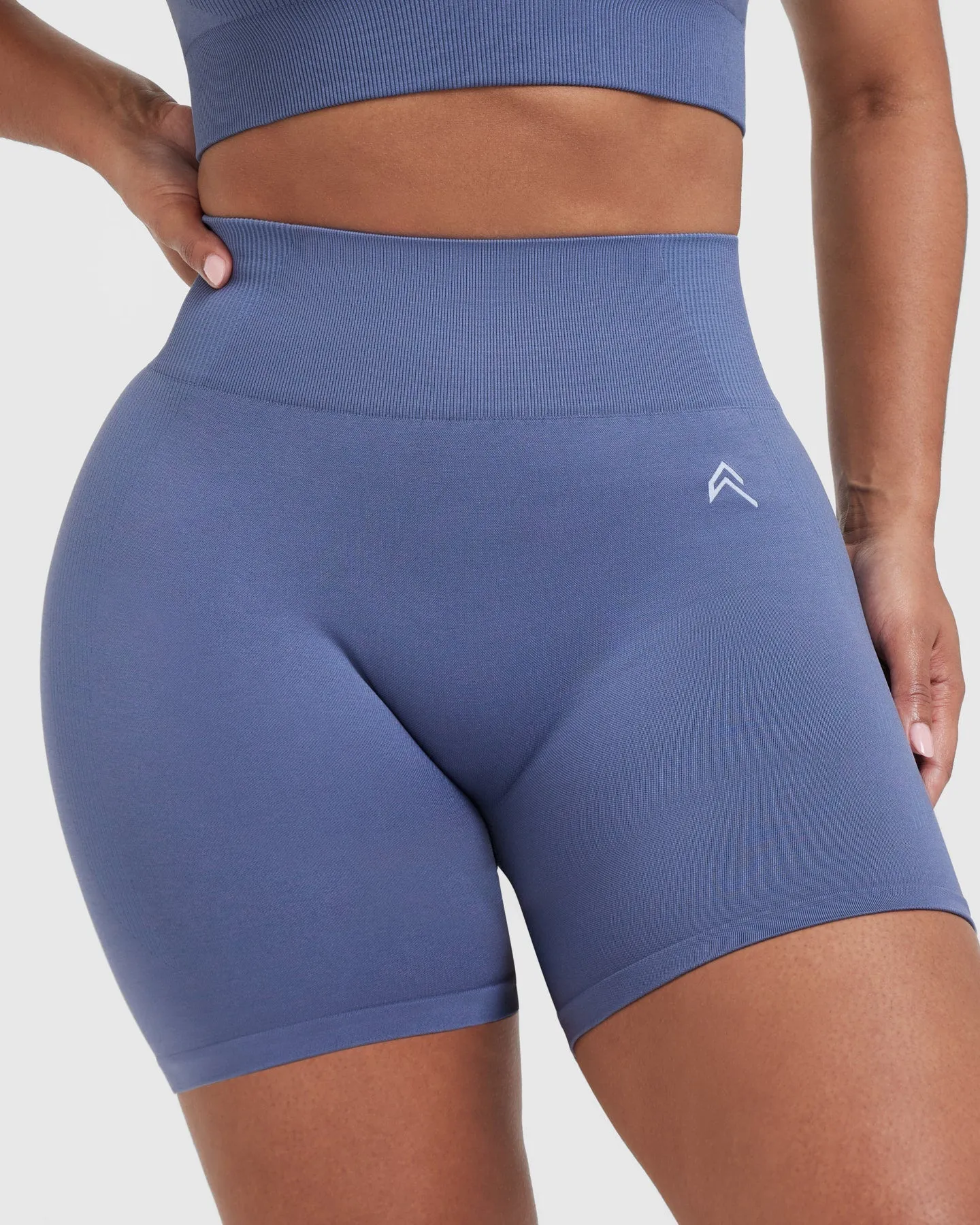 Seamless Slate Blue Marl Mid Shorts