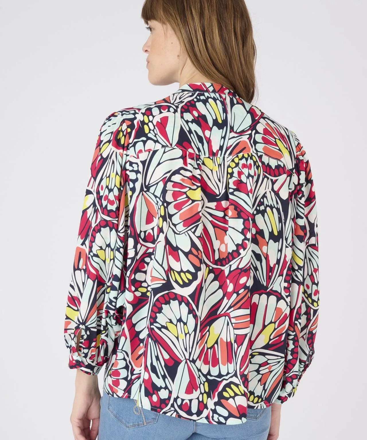 Climatyl Balloon Sleeve Printed Blouse Top