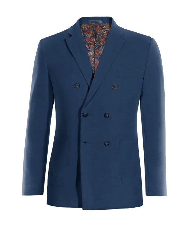 Cobalt blue limited edition double-breasted blazer.