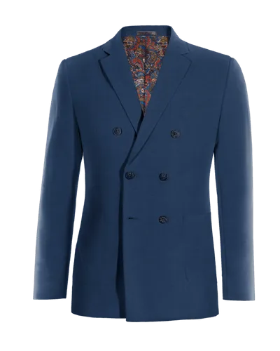 Cobalt blue limited edition double-breasted blazer.