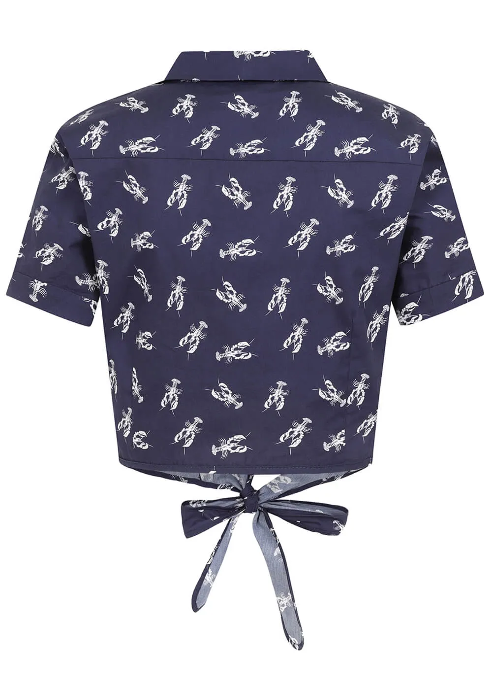 Navy 50s Collectif Lobster Blouse