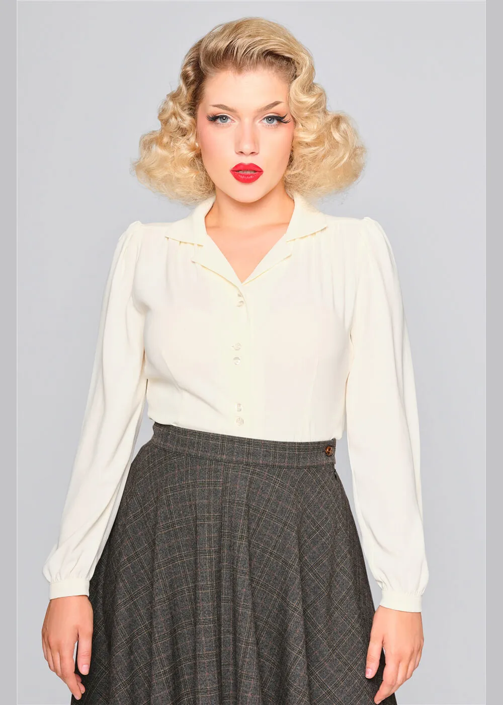 Collectif Pepper Ivory 40's Blouse