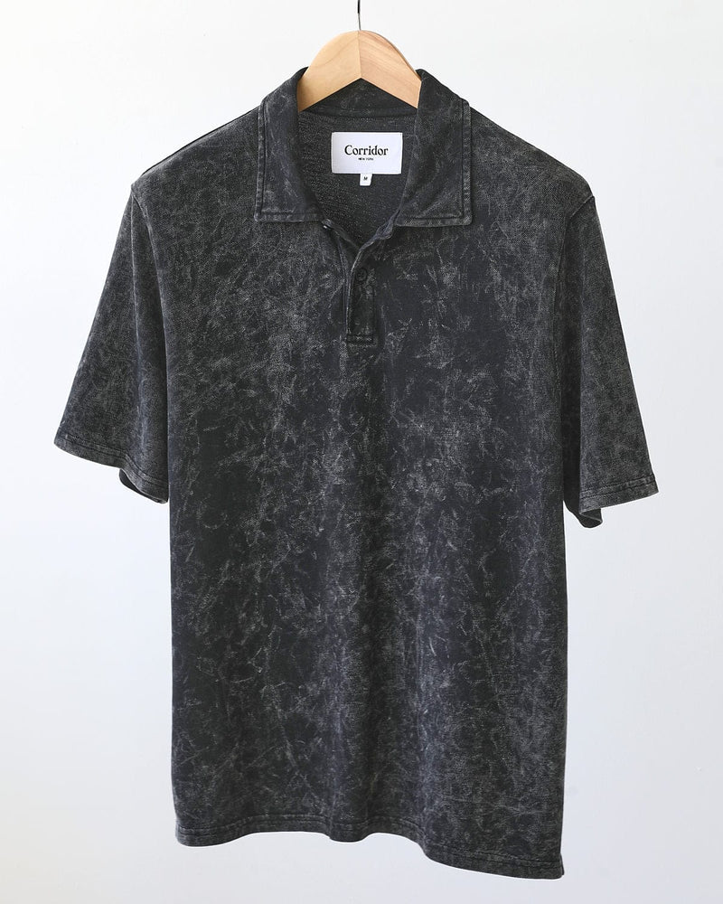 Corridor Black Acid Wash SS Polo