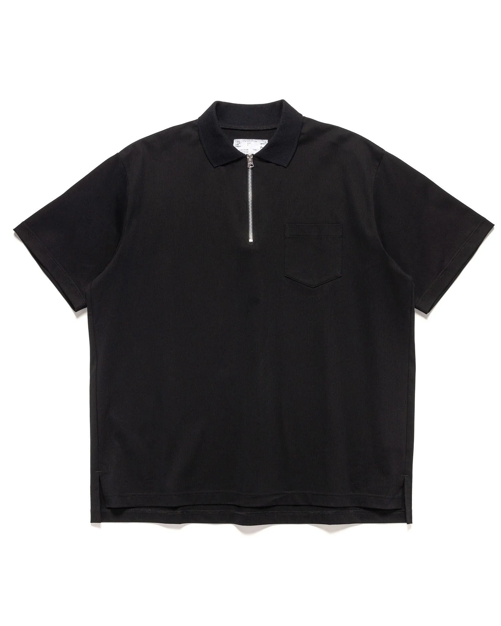 Black Cotton Jersey Polo Shirt