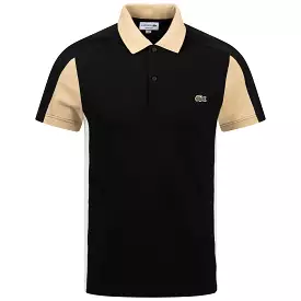 Cotton Pique Polo Black/Beige SS24