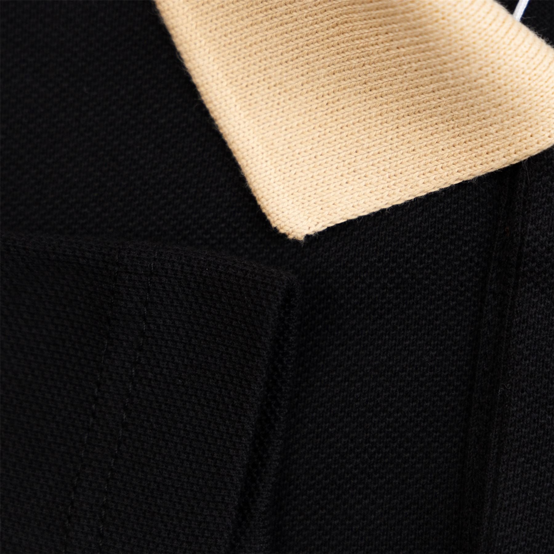 Cotton Pique Polo Black/Beige SS24