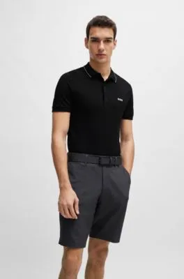 Tonal Logo Slim Fit Cotton-Pique Polo Shirt