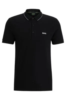 Tonal Logo Slim Fit Cotton-Pique Polo Shirt