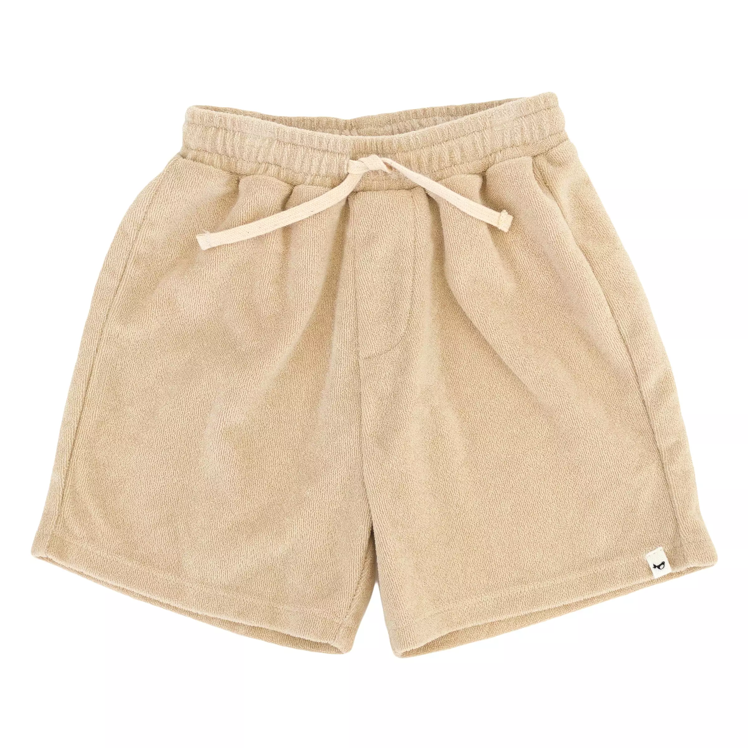 Cotton Terry Boys Track Shorts - Sand