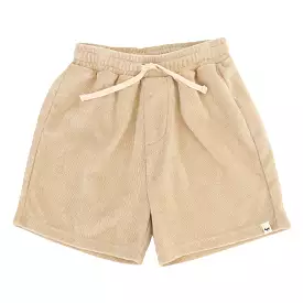 Cotton Terry Boys Track Shorts - Sand