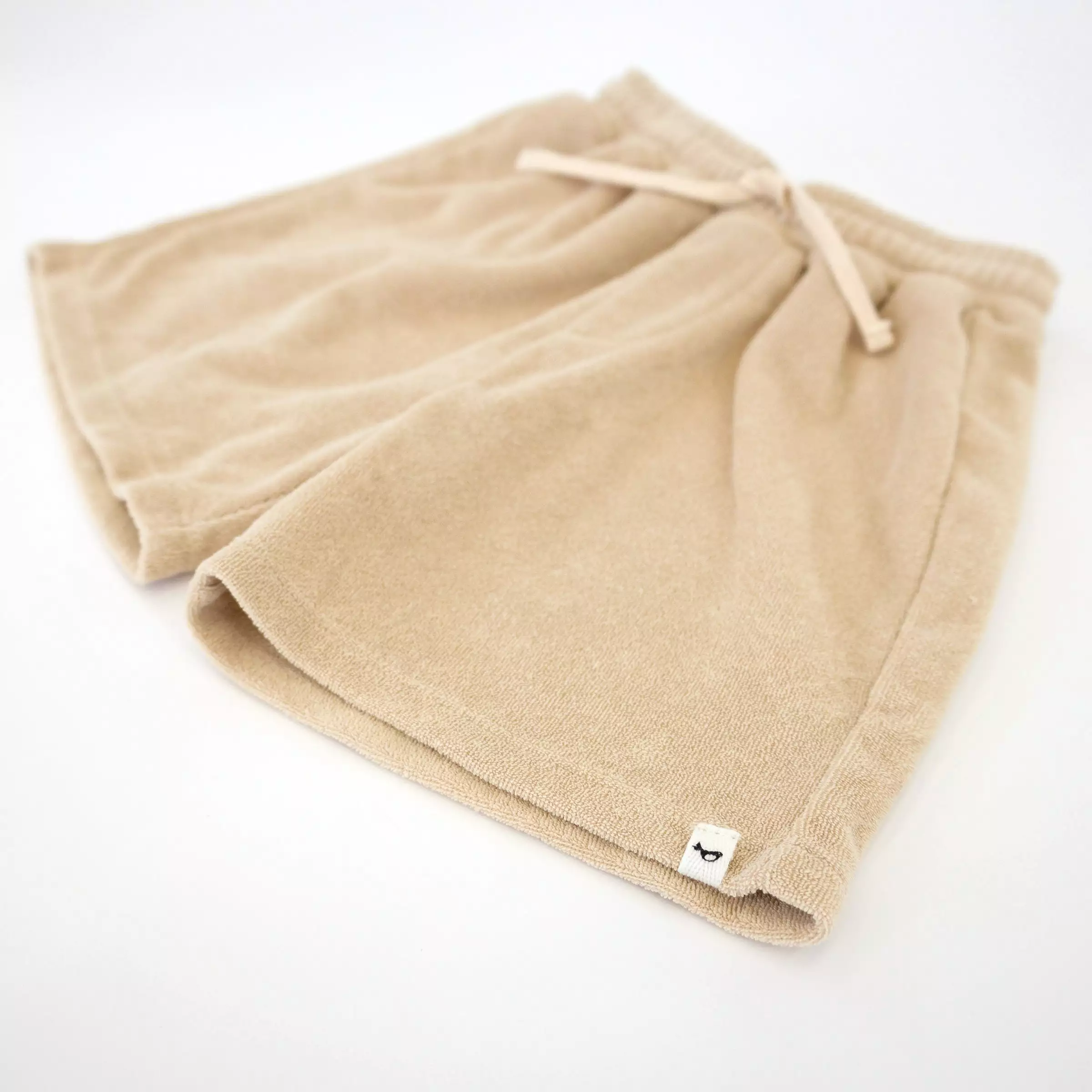 Cotton Terry Boys Track Shorts - Sand