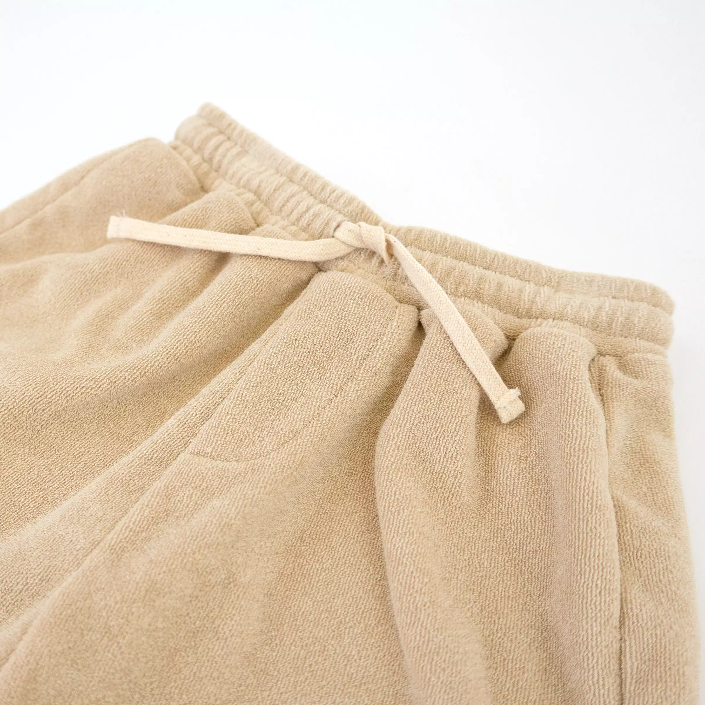 Cotton Terry Boys Track Shorts - Sand