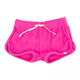 Cotton Terry Drawstring Track Shorts - Cotton Candy