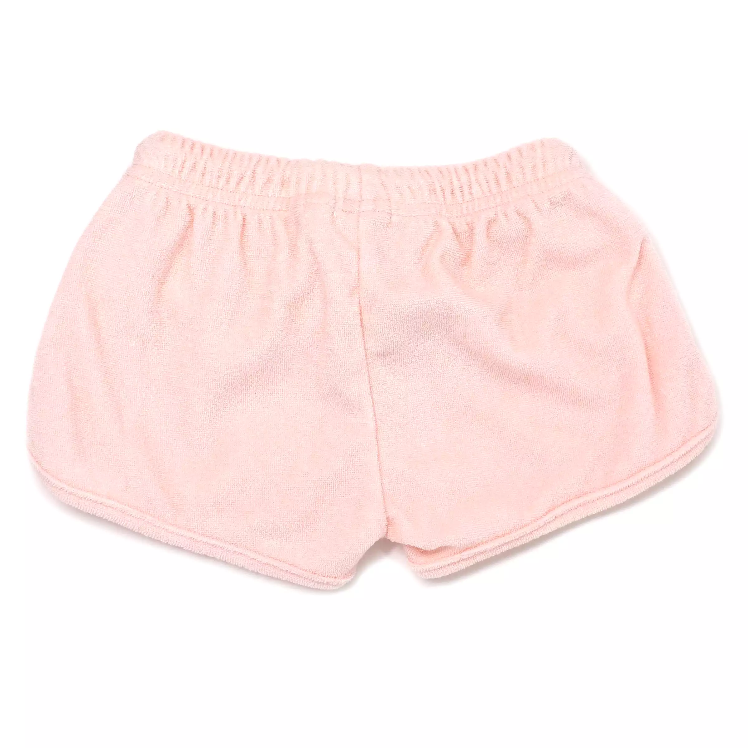 Cotton Terry Drawstring Track Shorts - Pale Pink