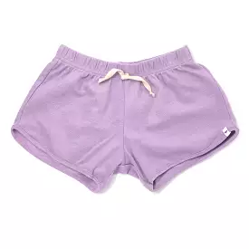 Cotton Terry Girls Track Shorts Lavender