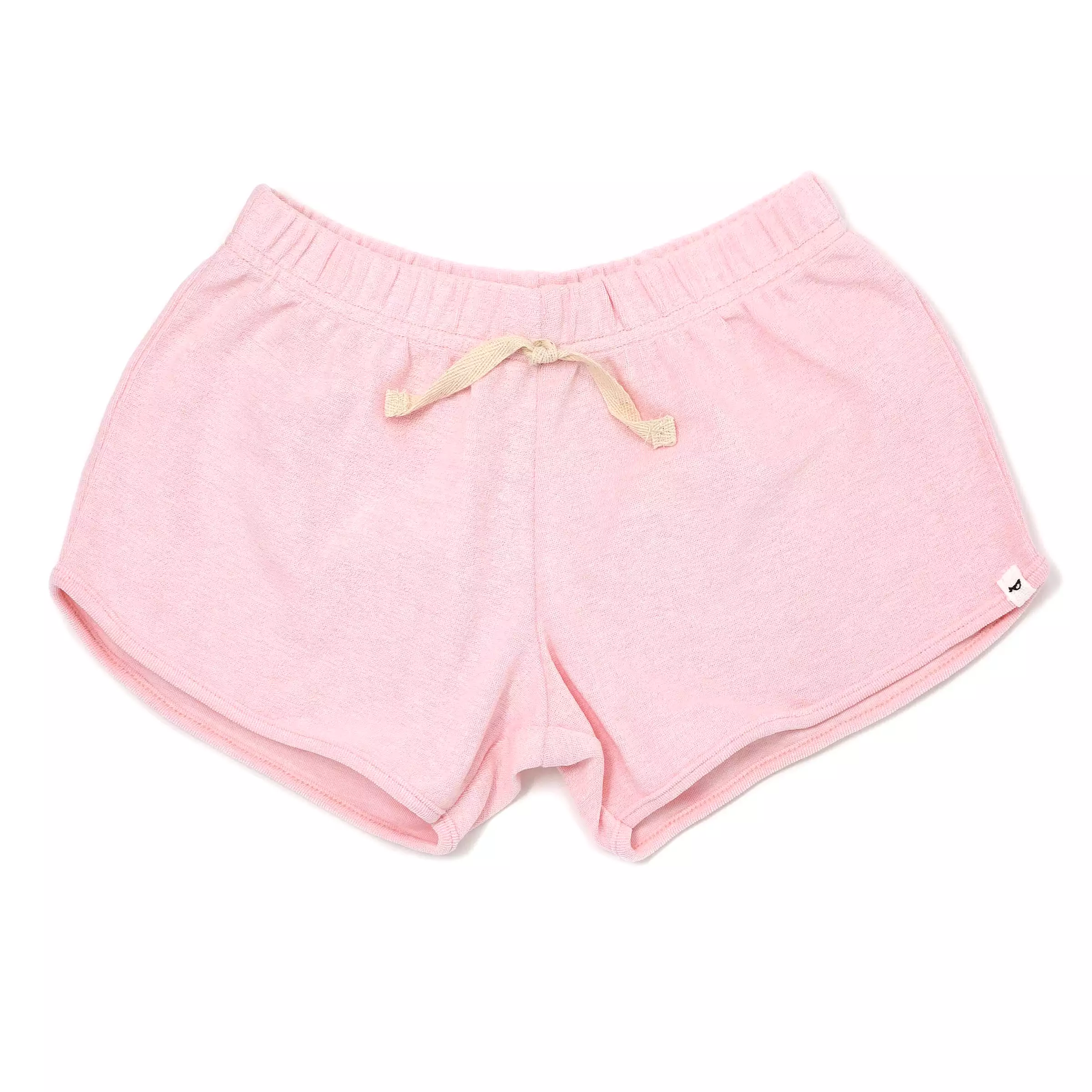 cotton terry girls track shorts, pink pale - baby clothing