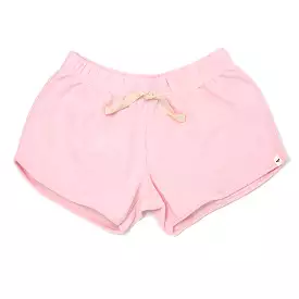 cotton terry girls track shorts, pink pale - baby clothing