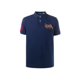 Custom Slim Fit Polo Shirt with Triple Pony Logo