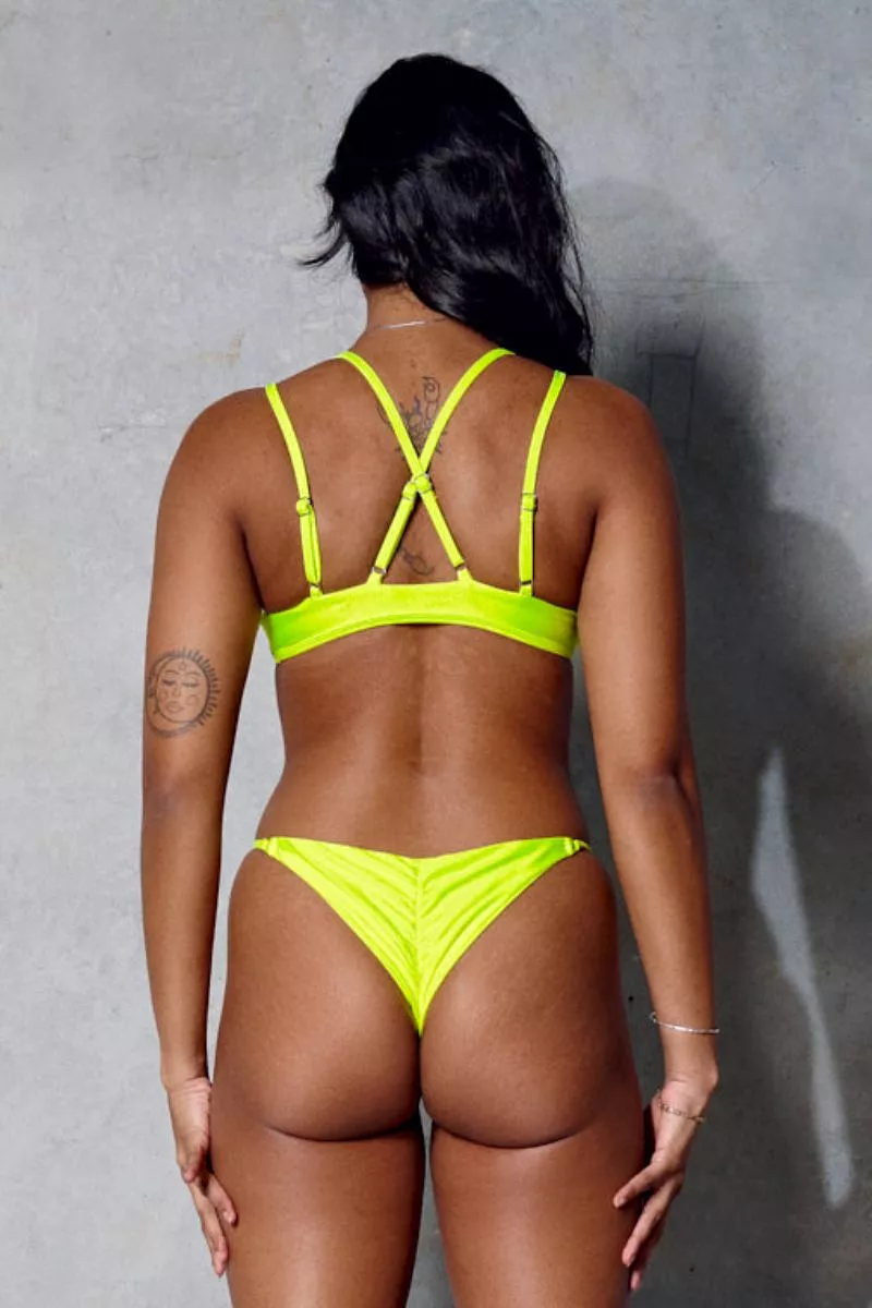 CXIX Neon Yellow Thong - Classique Scrunch