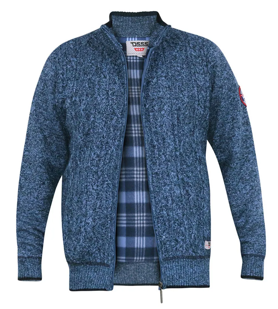 D555 Big Men's Blue Cable Knit Sweater - ECCLES