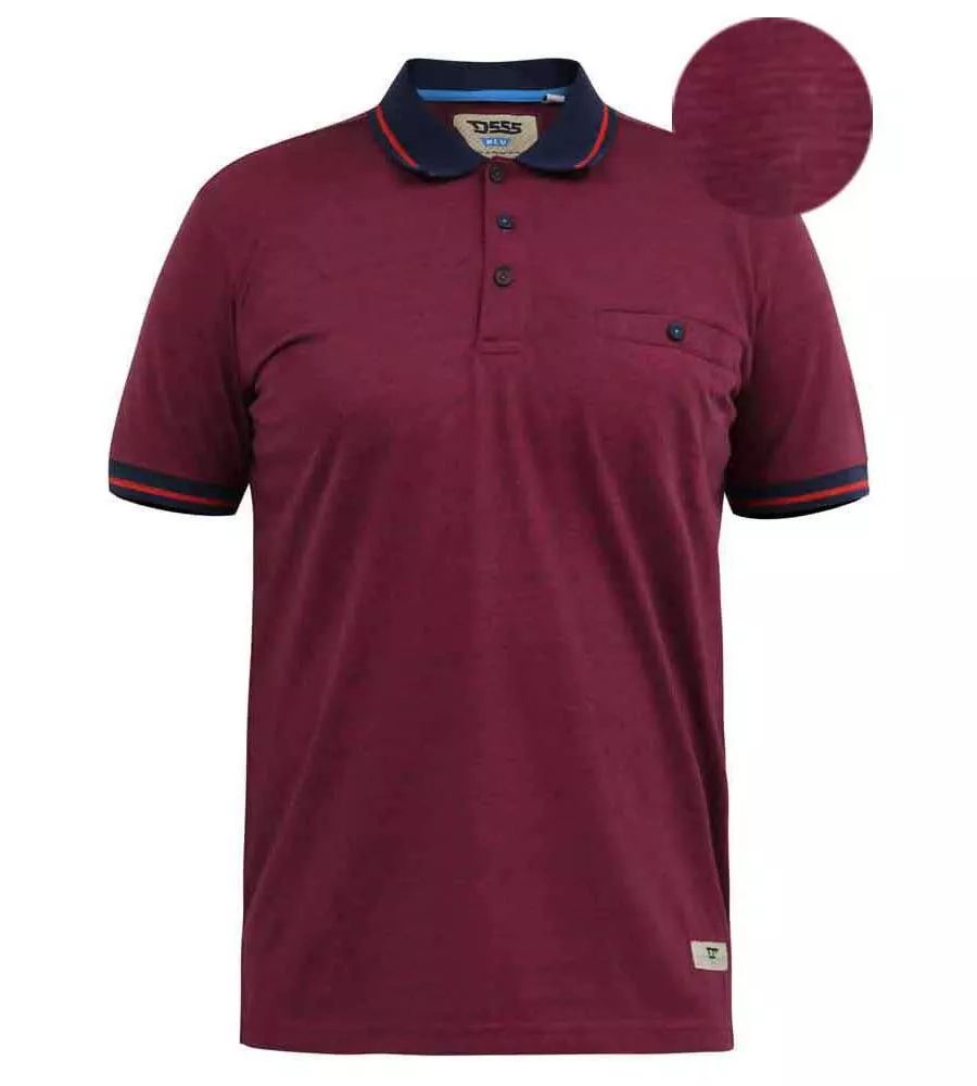 Big Mens Stripe Jersey Polo Shirt with Chest Pocket from D555 at WIGBOROUGH