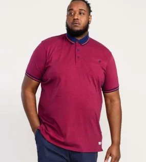 Big Mens Stripe Jersey Polo Shirt with Chest Pocket from D555 at WIGBOROUGH