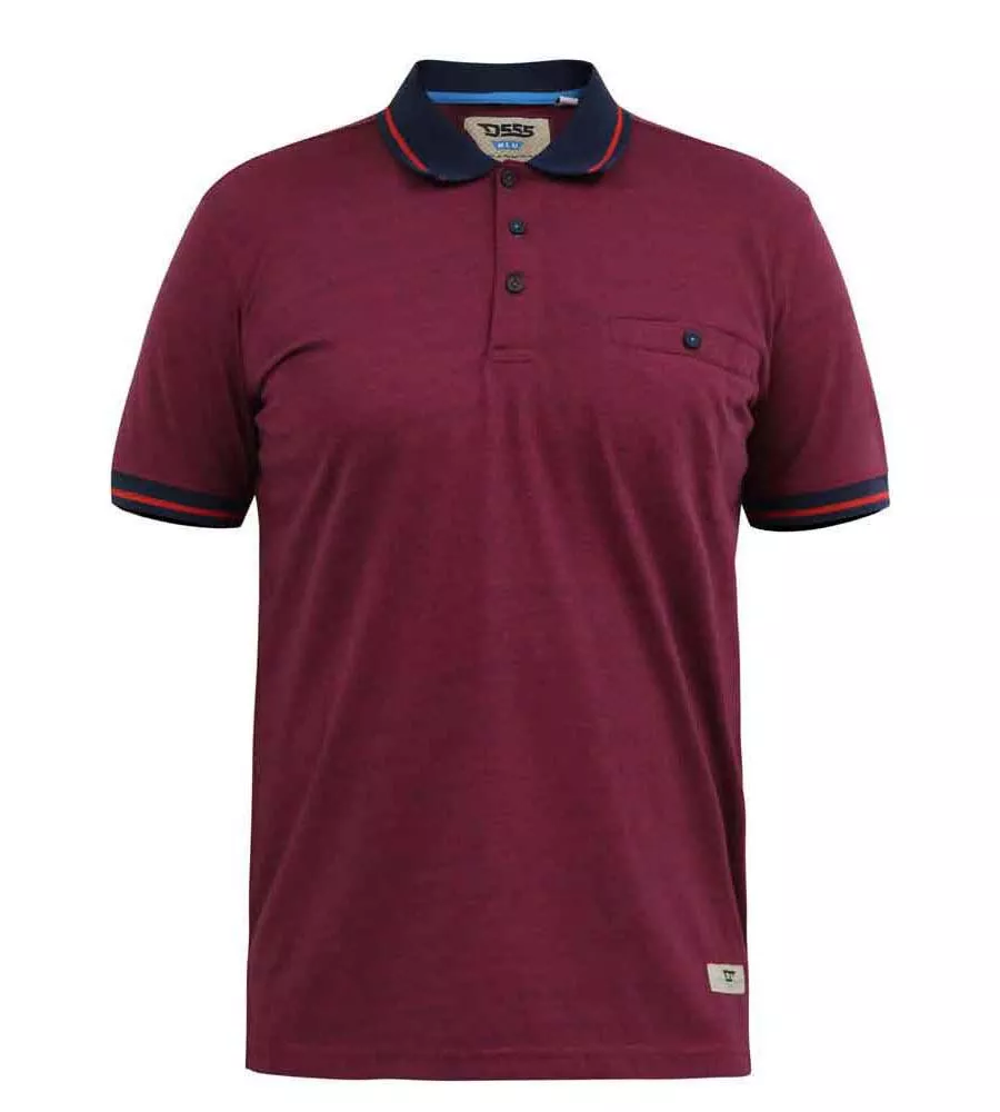 Big Mens Stripe Jersey Polo Shirt with Chest Pocket from D555 at WIGBOROUGH