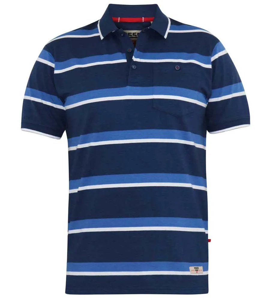 D555 Big Mens Jersey Polo Shirt With Stripe HOBSON