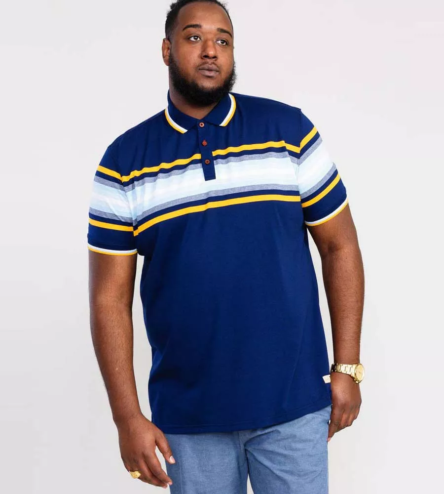 PELDON D555 Big Mens Jersey Polo Shirt With Multi Stripe