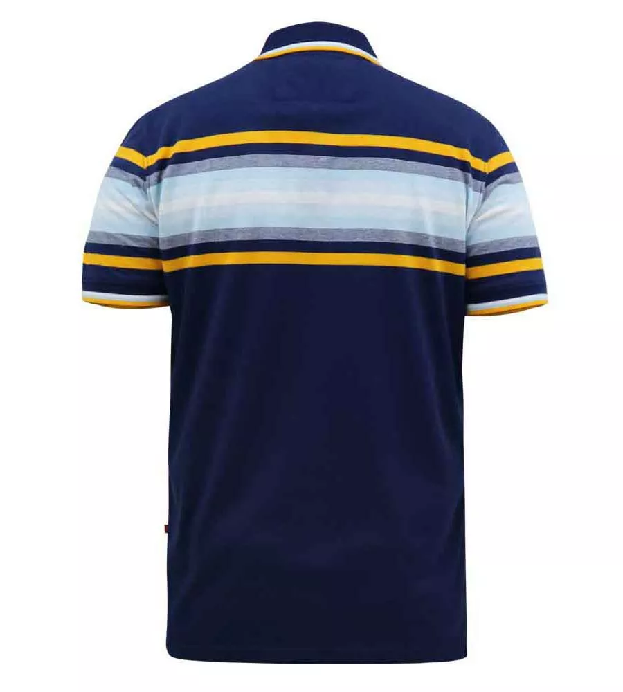 PELDON D555 Big Mens Jersey Polo Shirt With Multi Stripe