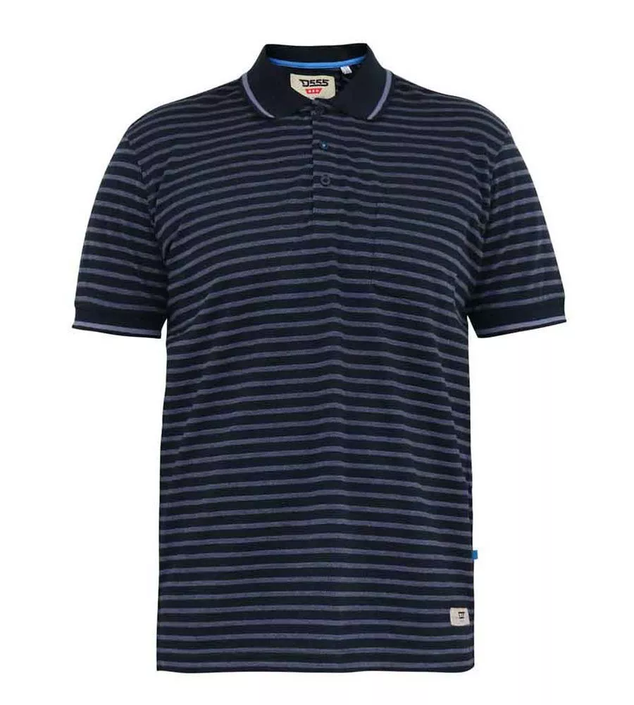 ROSEMARY D555 Big Mens Jersey Polo Shirt With Full Woven Stripe