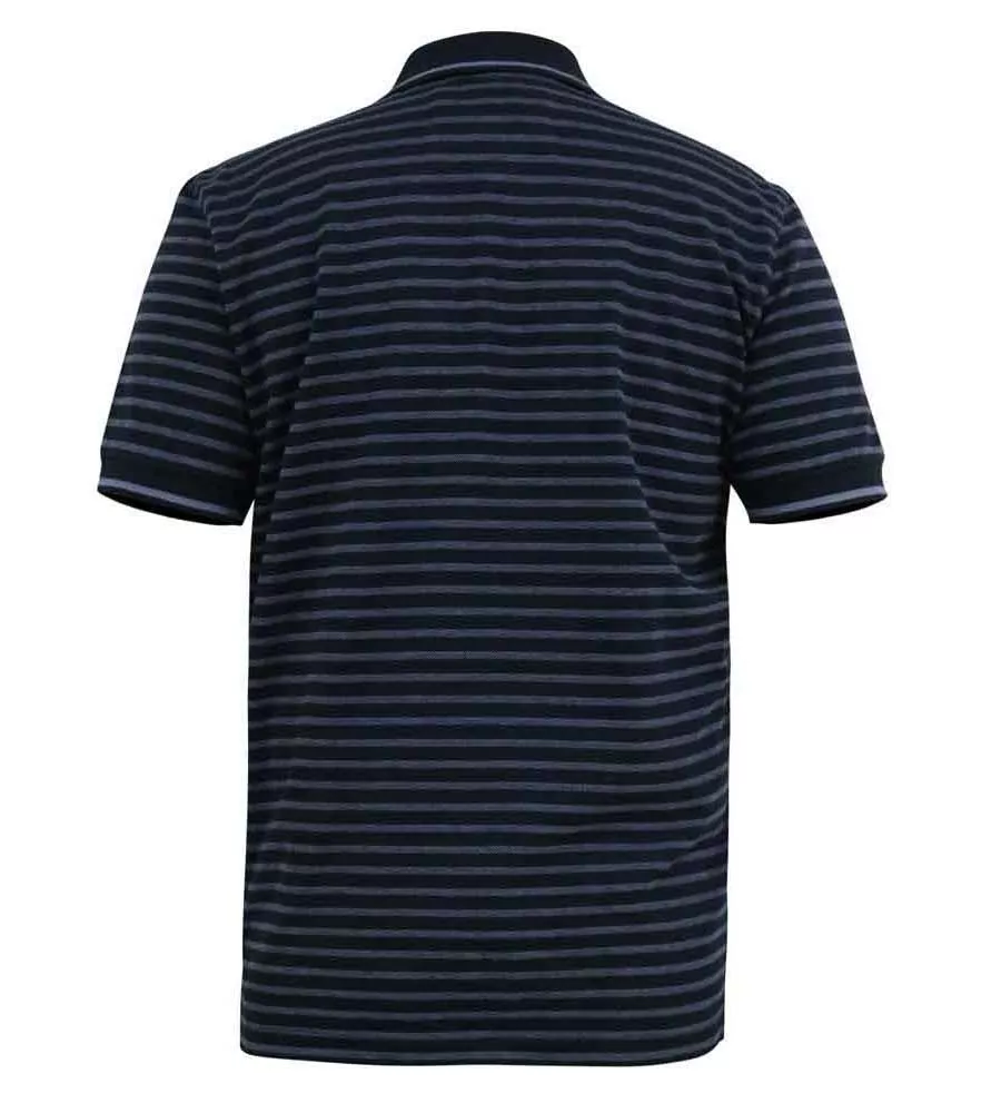 ROSEMARY D555 Big Mens Jersey Polo Shirt With Full Woven Stripe