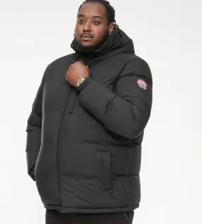 Big Mens Quilted Puffer Jacket With Half Micro Fleece Lining and Hood (DOMENIC)