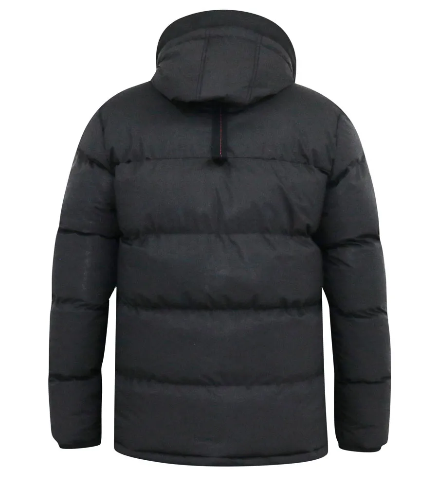 Big Mens Quilted Puffer Jacket With Half Micro Fleece Lining and Hood (DOMENIC)