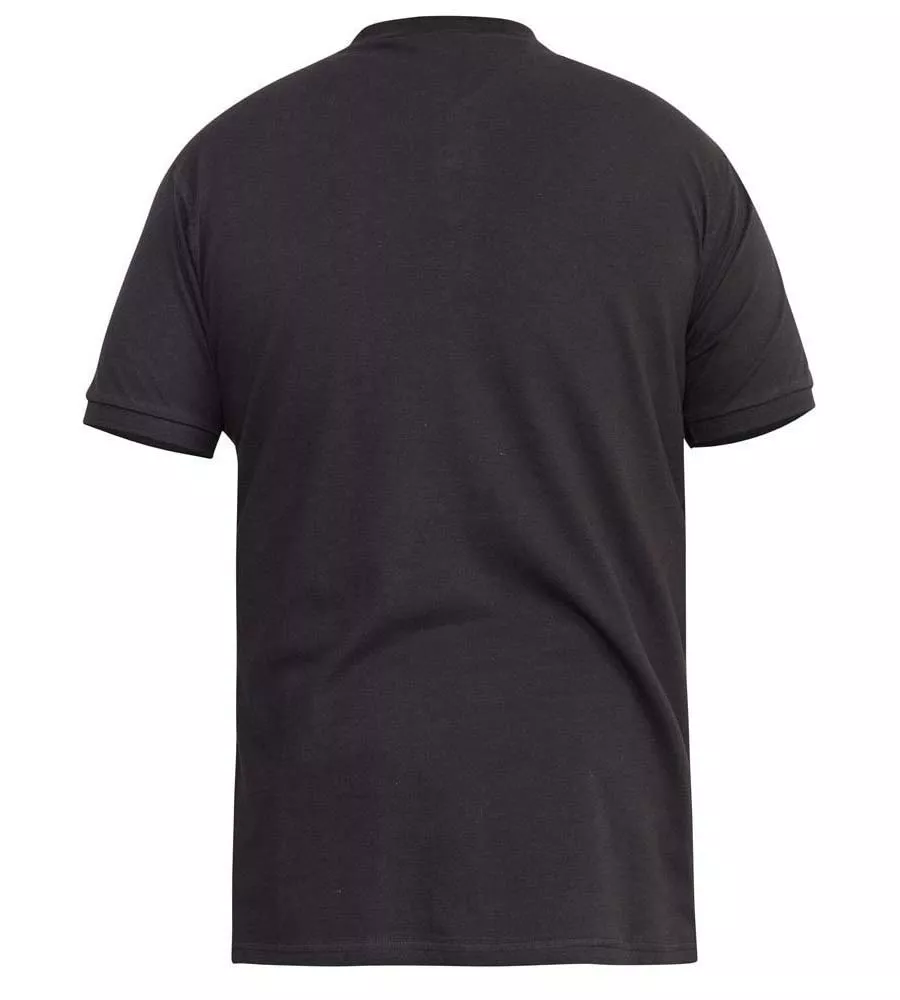 D555 Men's Fully Combed Black Pique Polo Shirt With Pocket (Grant Black)