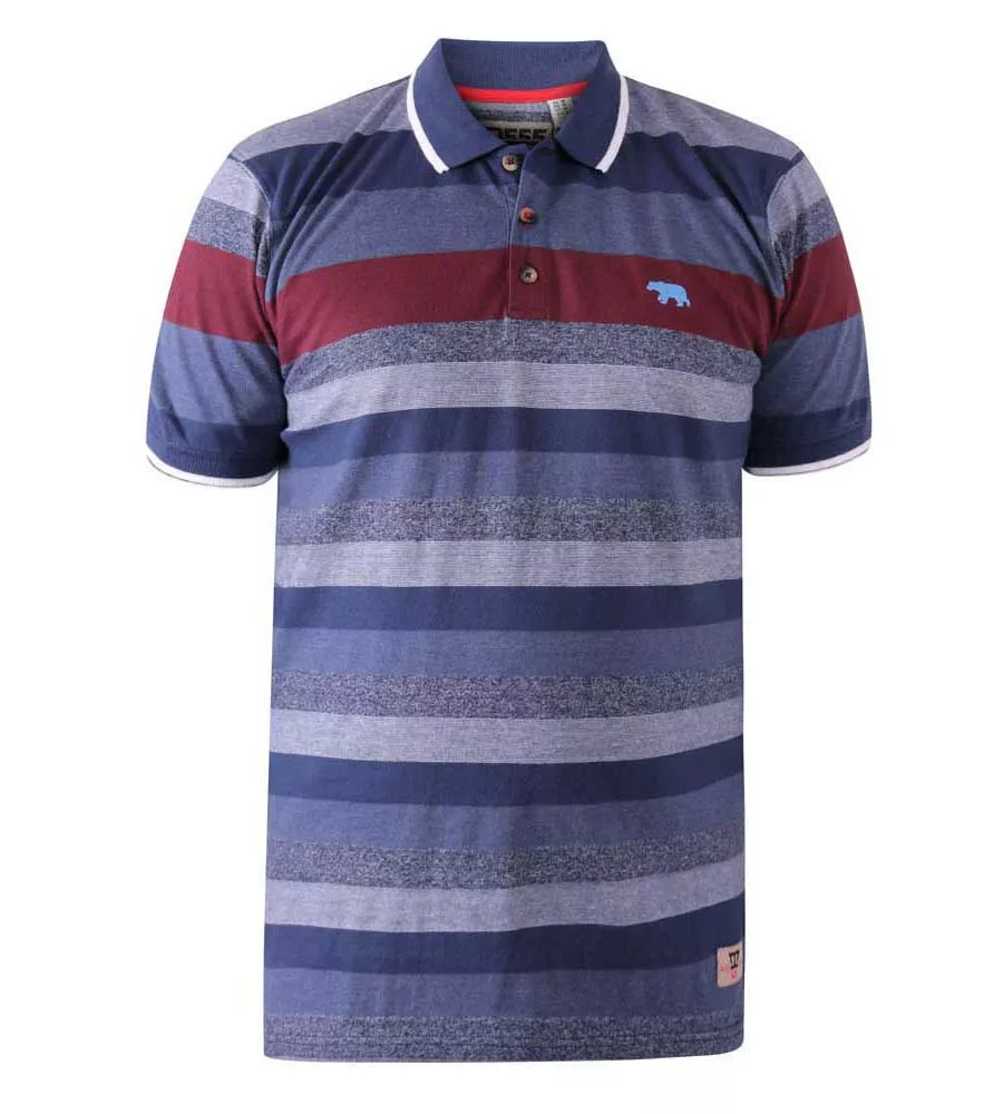 D555 KNIGHTSBRIDGE Mens Jacquard Stripe Polo Shirt With Chest Embroidery