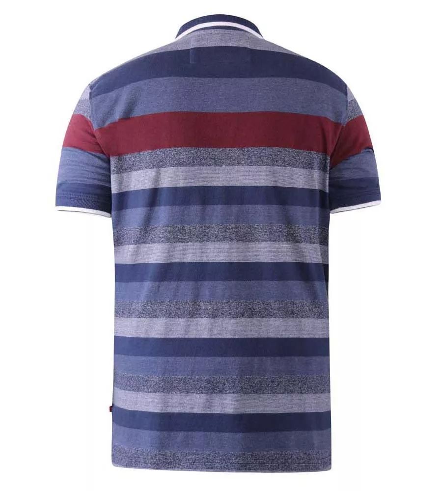 D555 KNIGHTSBRIDGE Mens Jacquard Stripe Polo Shirt With Chest Embroidery