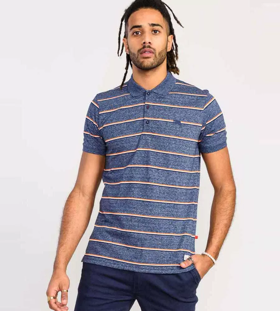 D555 Men's Jersey Polo Shirt with Full Stripe (HUMBER)