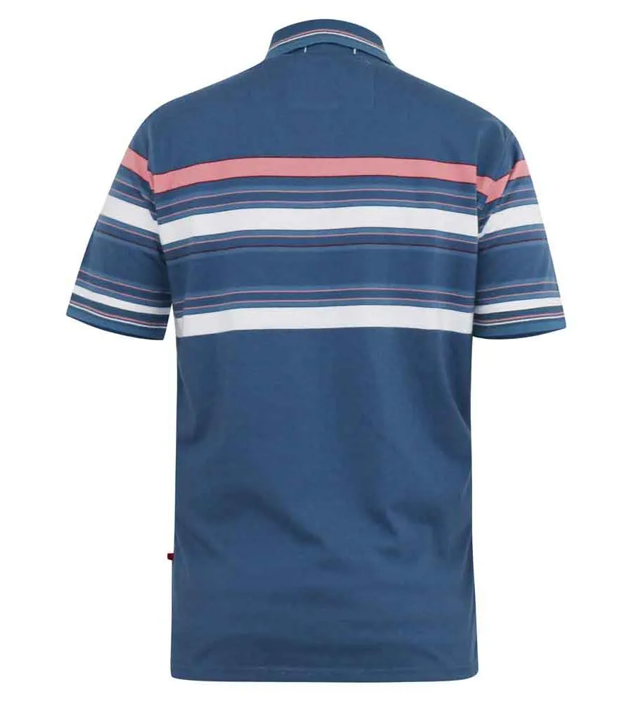 D555 Mens Jersey Polo Shirt Half Stripe EASTON